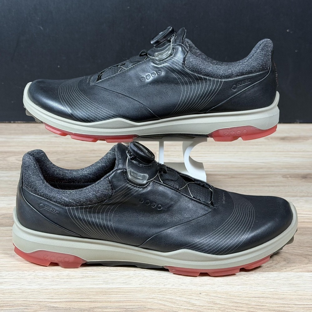 ECCO Golf Shoes Womens 10 Black BIOM Hybrid 3 GTX Leather Gore-Tex Spikeless BOA